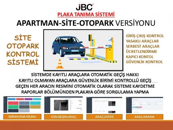 Site Otopark Plaka Takipli Bariyer Sistemi